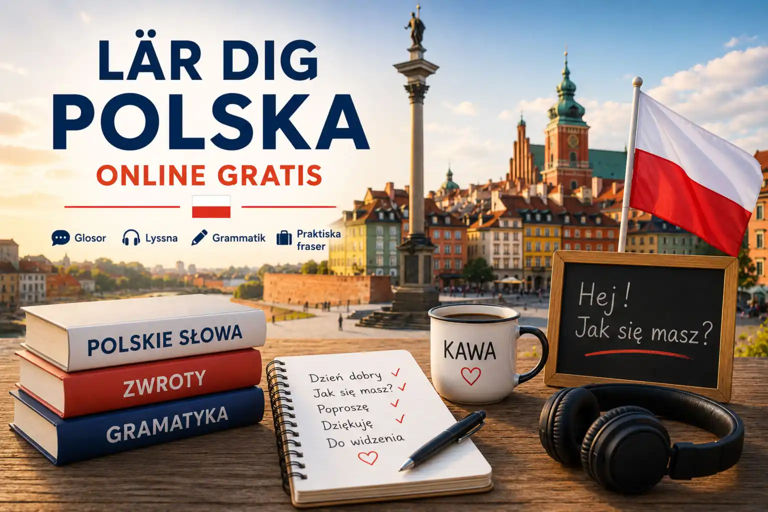 Träna polska gratis online med glosor, vardagsfraser och uttal