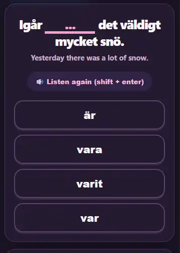 Free grammar game with fill in the blanks sentence exercises
