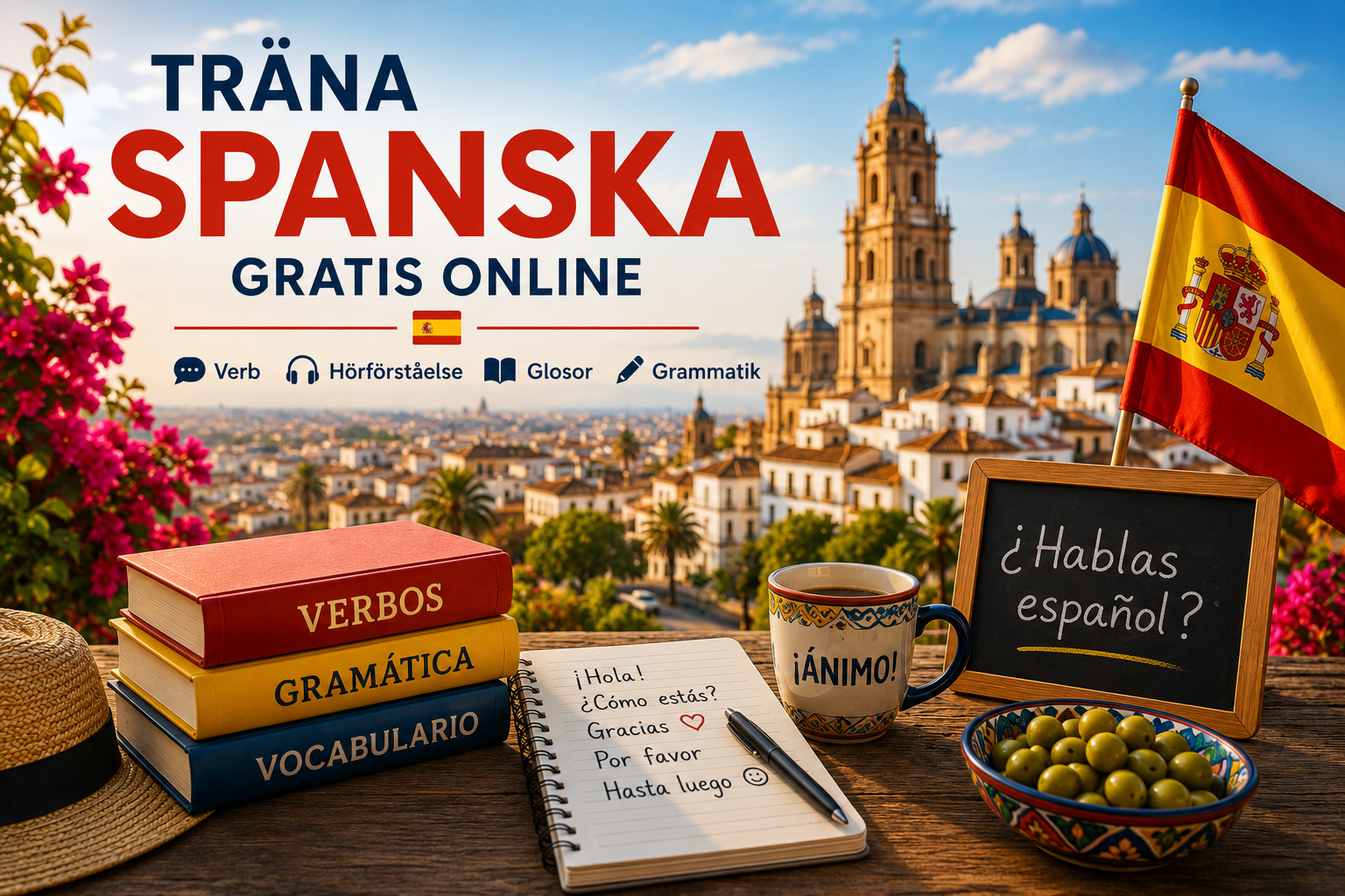 Träna spanska gratis online med glosor, hörförståelse och grammatik